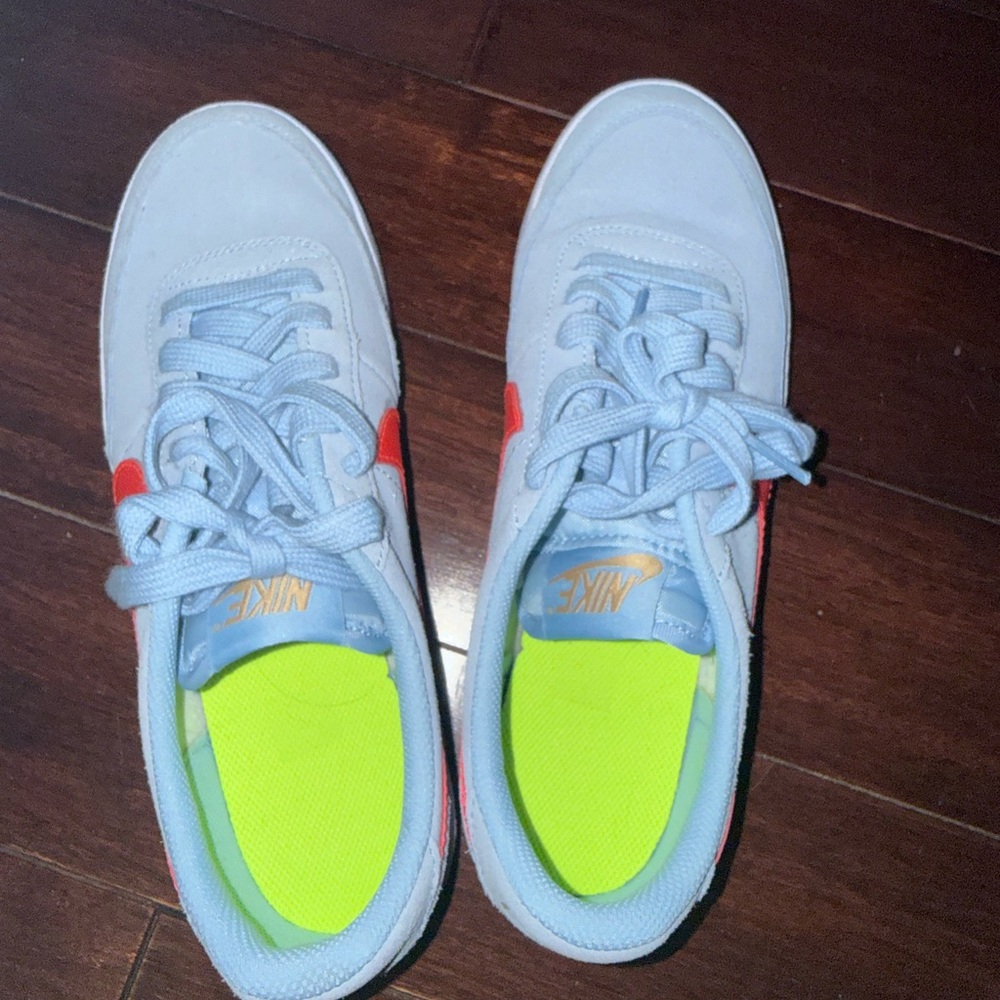 Nike Sky Blue Sneakers with Orange Highlights